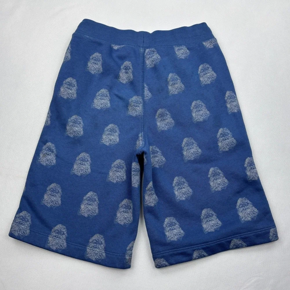 Gap Star Wars Chewbacca Shorts Boys Large L 10 Chrome Blue Fleece Sweatshorts